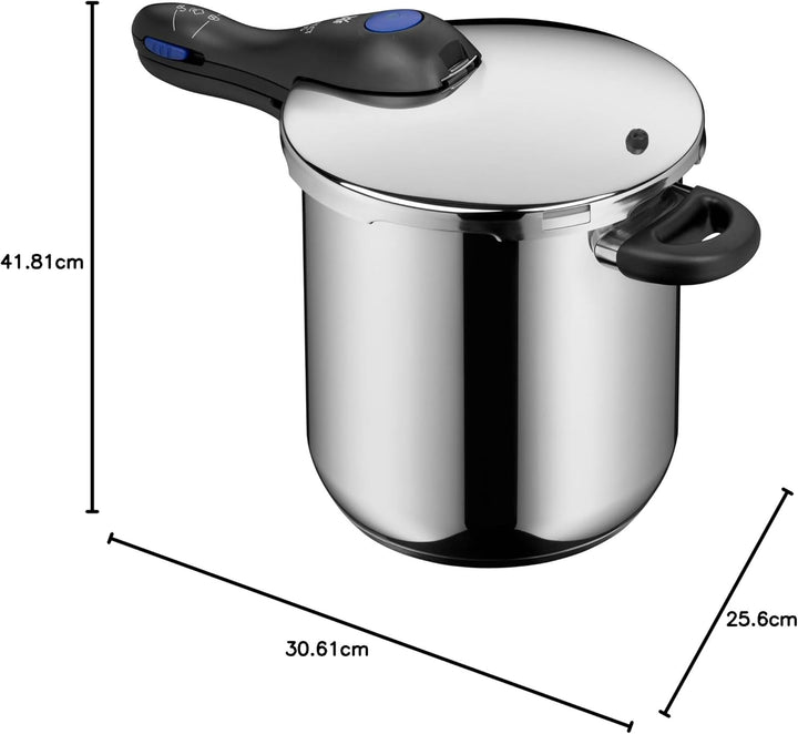 WMF Perfect Plus One Pot Schnellkochtopf Induktion 8,5l, Dampfkochtopf mit Flammschutz, grosses Koch