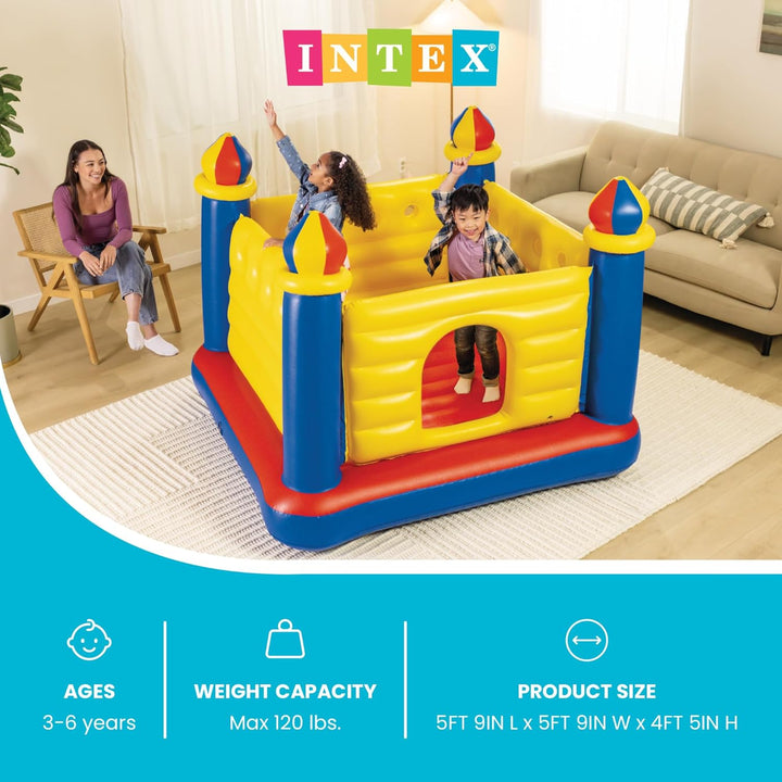 Intex 48259NP Jump-O-Lene Castle Bouncer - Aufblasbare Hüpfburg - 175 x 175 x 135 cm, Rot/Blau/Gelb