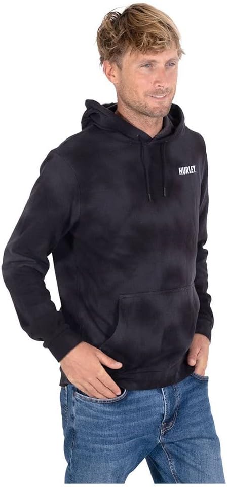 Hurley Herren M Fastlane Tie Dye Summer Pullov Sweatshirt XL Schwarz, XL Schwarz