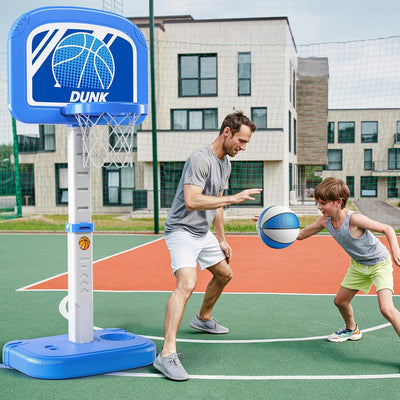 TEMI Basketballkorb Indoor für Kleinkinder Kinder, Einstellbare Poolside Hoops mit 4 Bällen und Pump