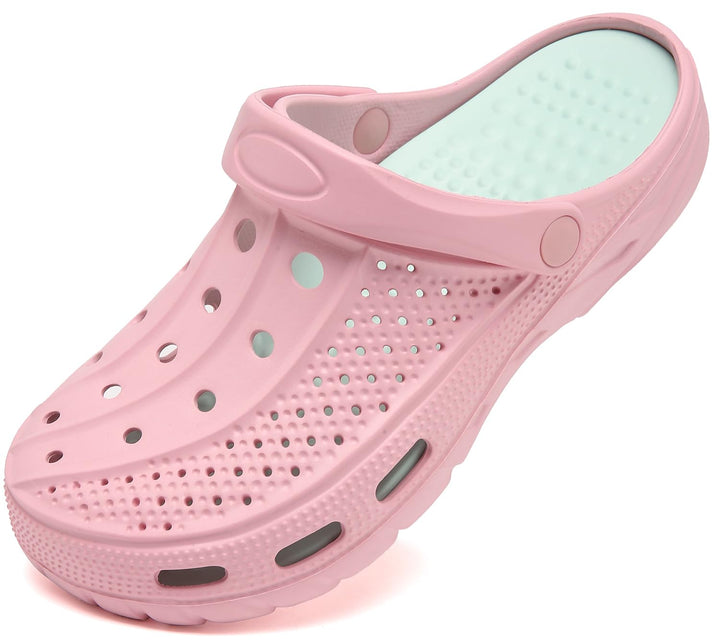 Unisex Clogs Pantoletten Sommer Hausschuhe Strand Sandalen Gartenschuhe mit Fussbett aus Weichem 38/
