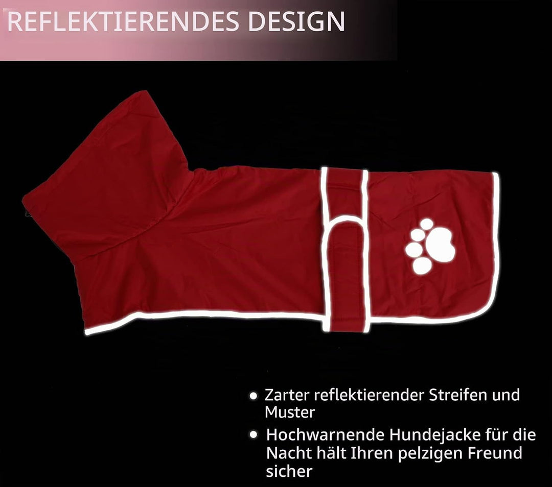 Geyecete-Hunde Wintermantel fur Dackel,Hundejacken mit plüschfutter und Kabelbaumloch,Wasserdichter