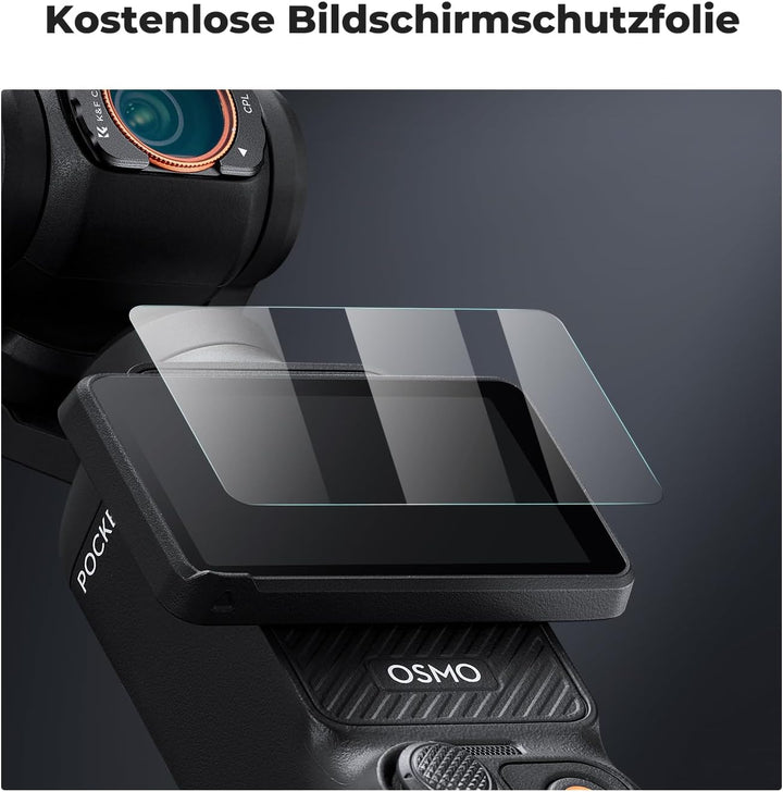 K&F Concept OSMO Pocket 3 Filtersets,4er Pack Magnetischer CPL,ND16,ND64,ND256 Filter kompatibel mit