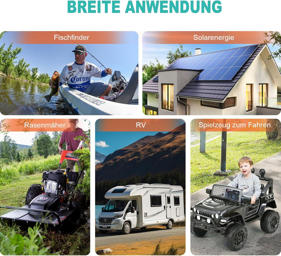 12V 8Ah Wiederaufladbare Lithium Batterie, 12v Batterie mit integriertem BMS, 3000+ Tiefe Zyklen Bat