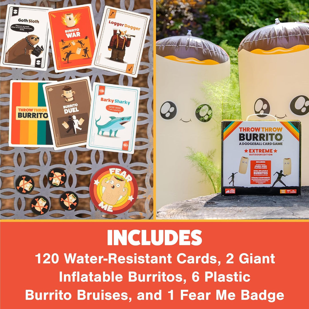 Asmodee | Throw Throw Burrito Extreme Outdoor-Edition | Partyspiel | Kartenspiel | 2-6 Spieler | Ab
