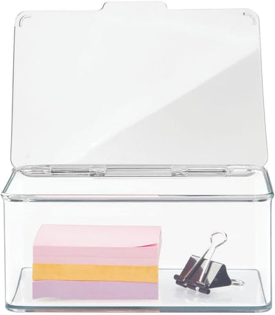 mDesign 4er-Set Schreibtisch Organizer – stapelbarer Büro Organizer aus BPA-freiem Kunststoff – klei