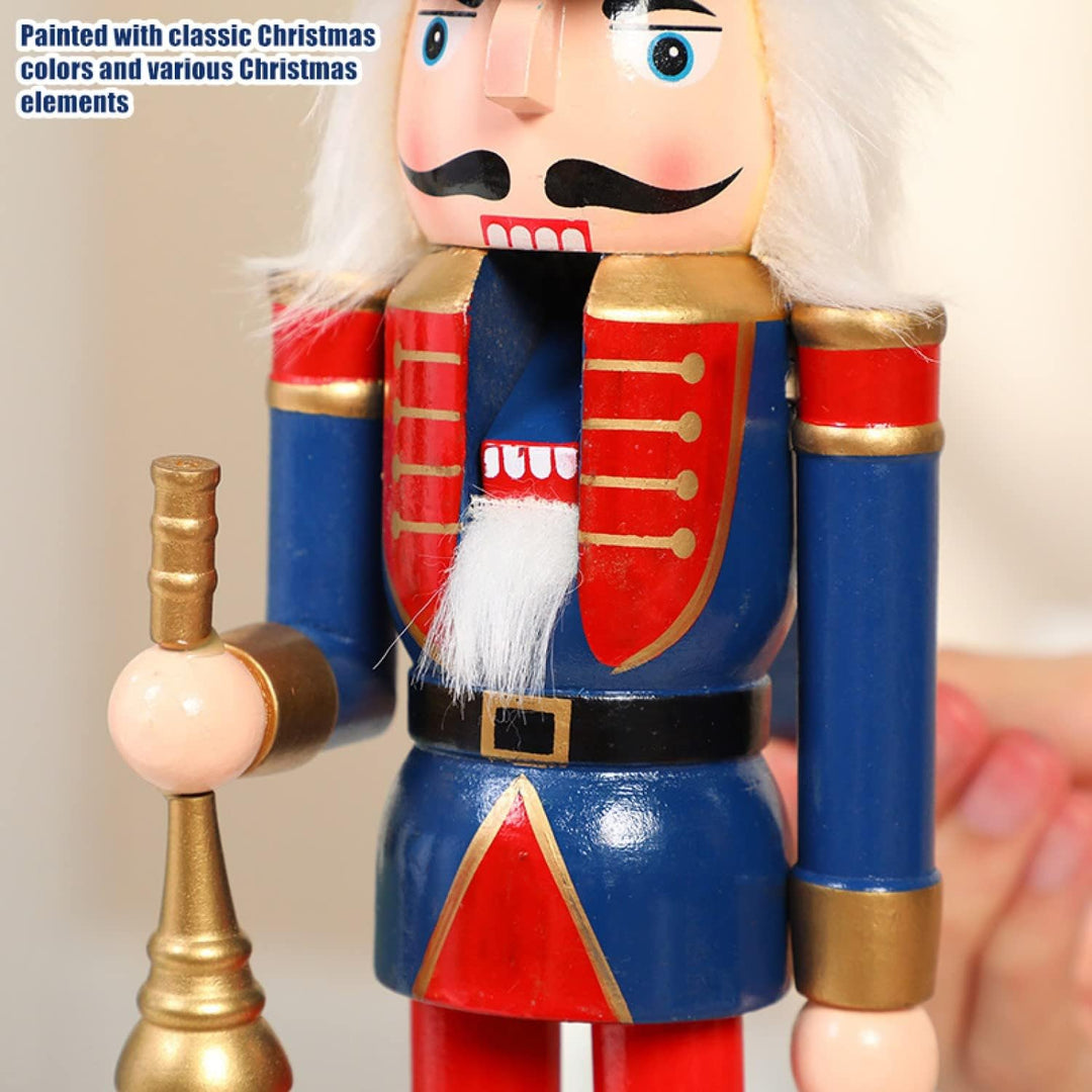KAHEIGN 2Pcs Nussknacker Figuren Holz Nussknacker Soldaten, 30cm Traditionelle Weihnachten Nussknack