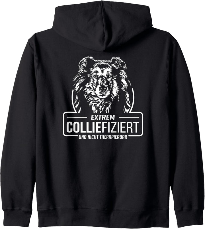Lustiger Langhaar Collie Colliefiziert Hund Hundespruch Kapuzenjacke