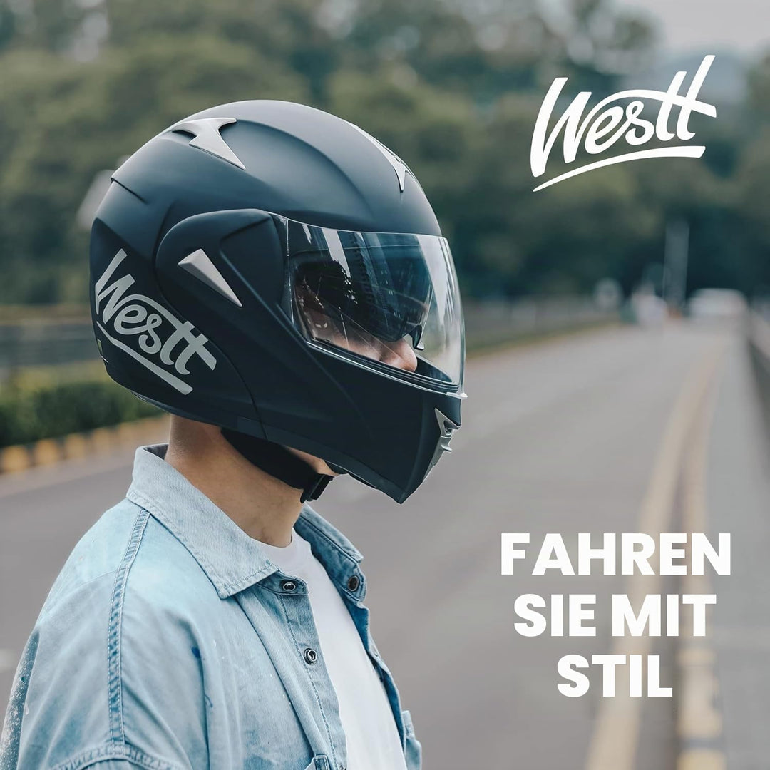Westt Helmvisier Motorradhelm Visier für Modell: Jet/Classic/Cross X/Torque/Torque X Jethelm Klapphe