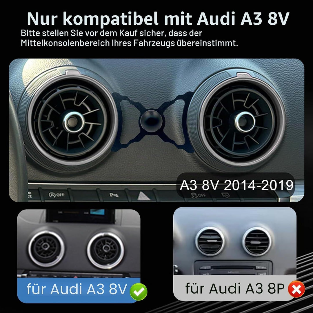 Magnet Handyhalterung Kompatibel mit Audi A3 8V S3(2014-2019), für MagSafe Kfz-Zubehör Handy KFZ Hal