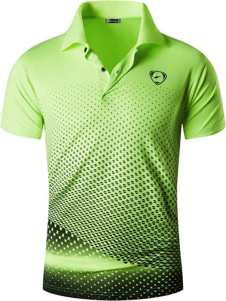 Jeansian Herren Kurzarm Passform Sport Polo Tee Shirts T-Shirts Tops Poloshirt Golf Tennis Picklebal