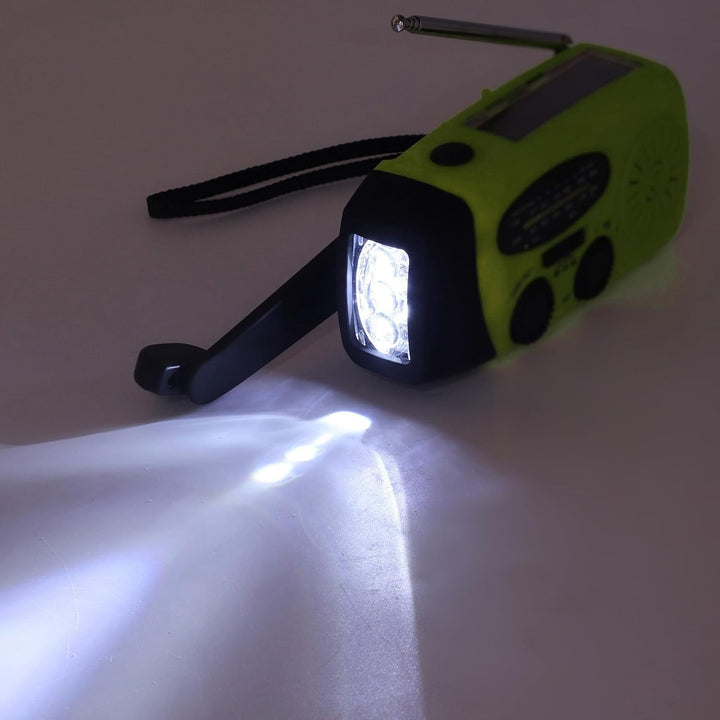 Solar Radio, Hand Kurbelradio 1200-mAh Batterie Power Notfallradio mit Laterne, Tragbare USB Aufladu