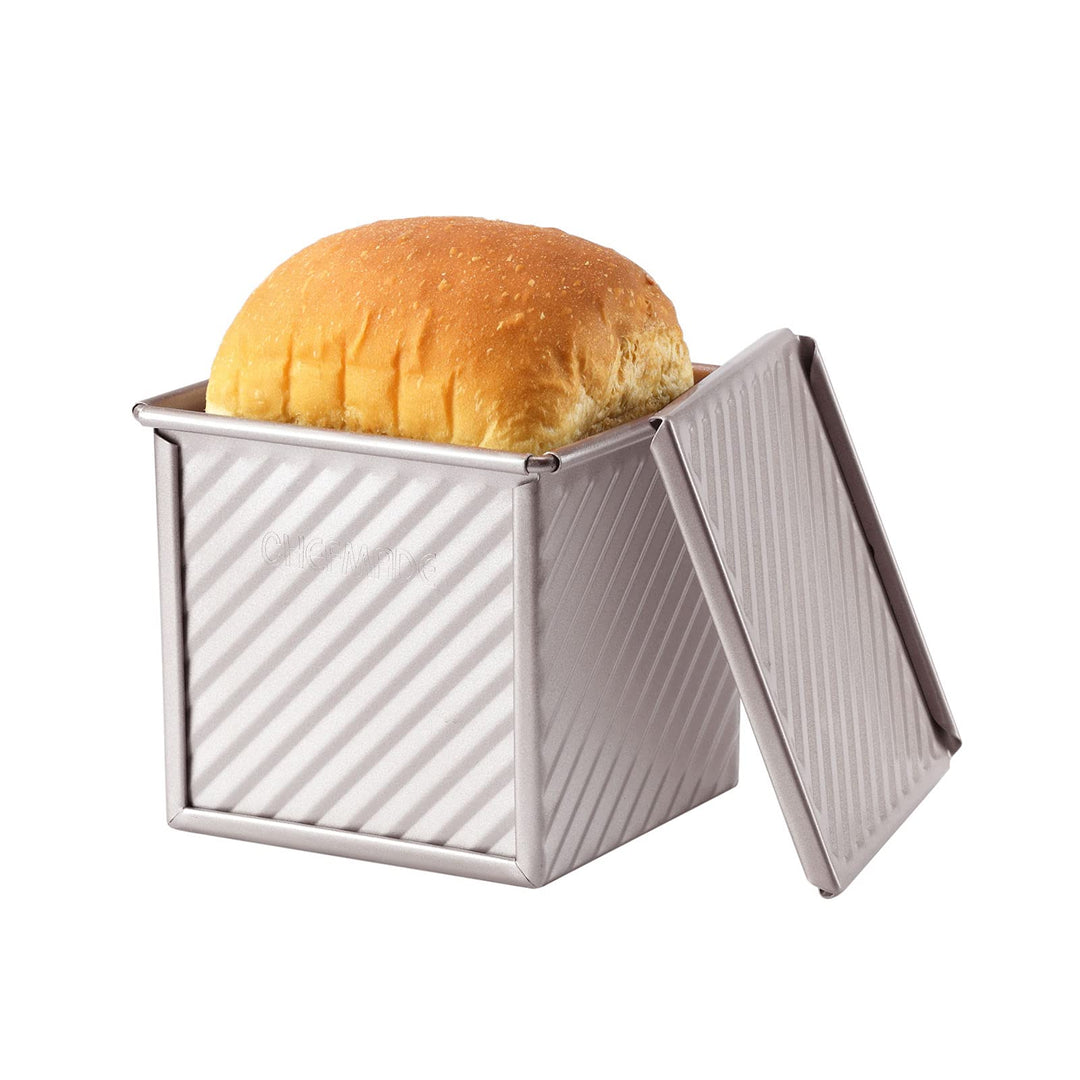 CHEFMADE Pullman Loaf Pan mit Lip, 0,55 Lb Teig Kapazität Nicht-stick Rechteck Well Toast Box für Of