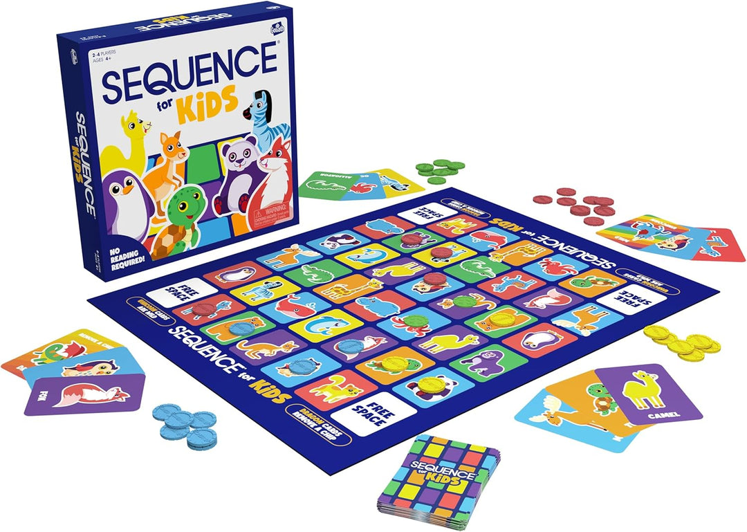 Sequence for Kids – Das Strategiespiel Kein Lesen erforderlich von Jax, Mehrfarbig, 27,9 cm (2–4 Spi
