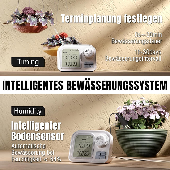 Raddy WS-7 Solar-Automatische Bewässerungssystem, IPX7-Wasserdichtigkeit, Bewässerung für 15 Topfpfl