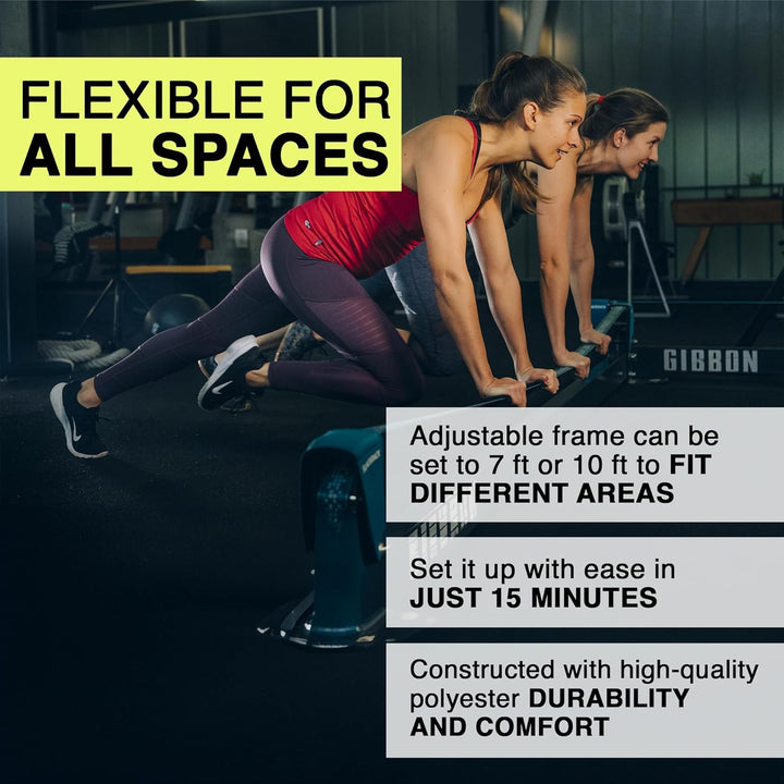 Gibbon Slacklines Slackrack Fitness Edition, grau/blau, Aufbaulängen: 2 oder 3 Meter, mit 2 Handgrif