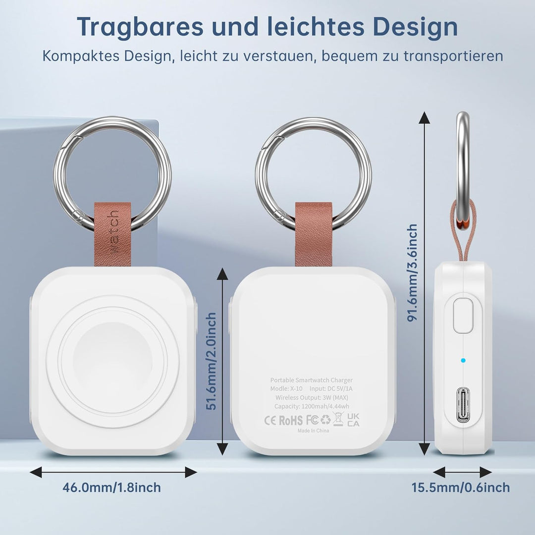 Ladegerät für Samsung Galaxy Watch, 1200 mAh, tragbares Ladegerät für Samsung Galaxy Watch 8/8 Class