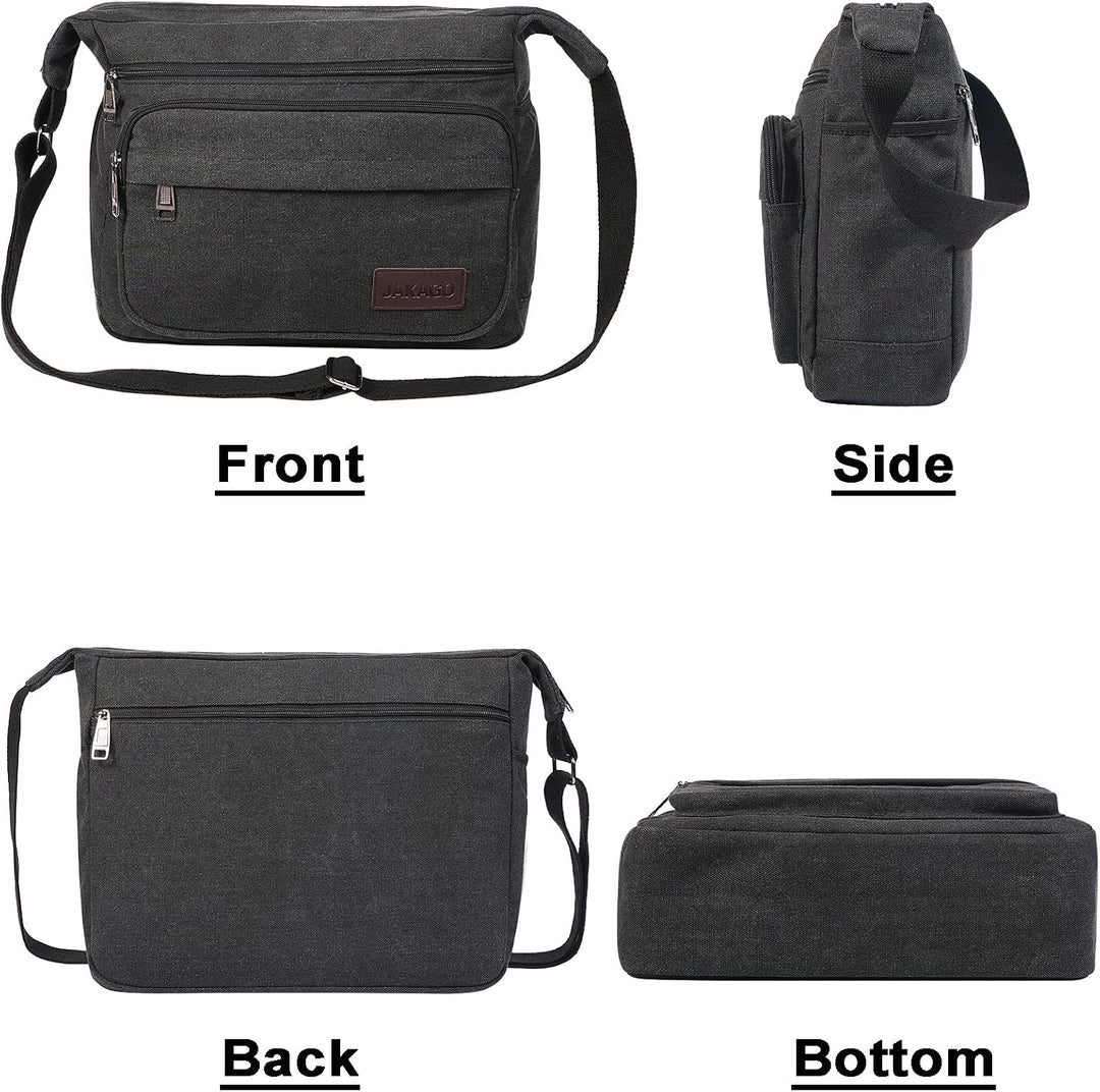 JAKAGO Wasserdichte Umhängetasche Herren,Multi-Tasche aus Segeltuch 15 Zoll Messenger Bag Arbeit Tas