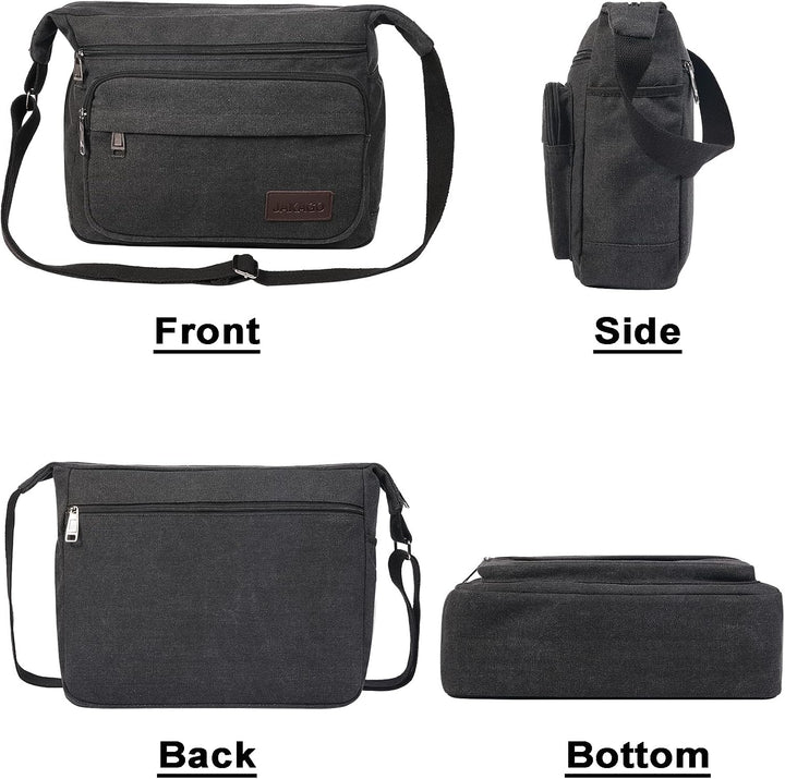 JAKAGO Wasserdichte Umhängetasche Herren,Multi-Tasche aus Segeltuch 15 Zoll Messenger Bag Arbeit Tas