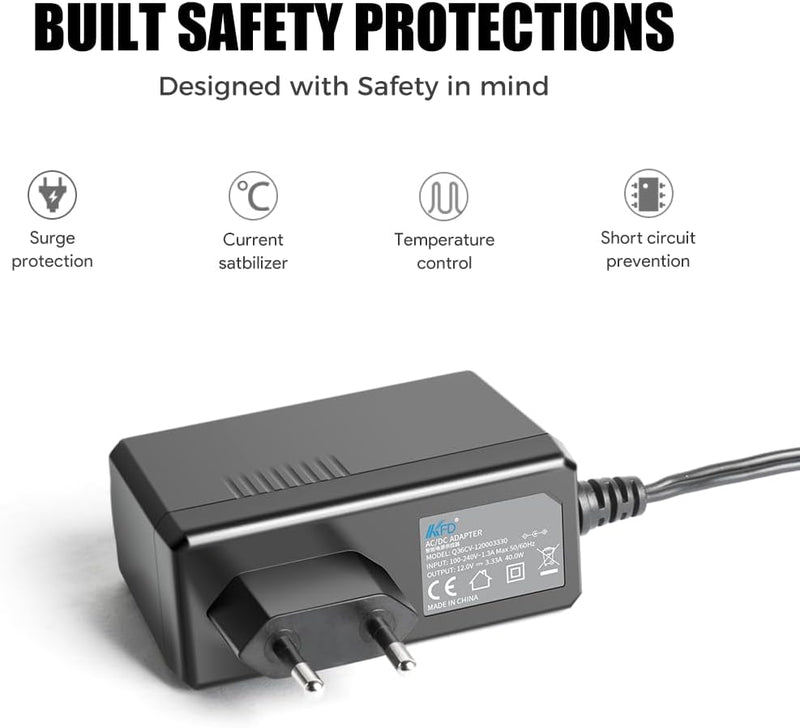 KFD Netzteil 12V 3,33A Ladegerät Ladekabel für Sky Q Receiver PR-HD3000 PR-HD3000 S HD3 HD4 Sky+ Pro
