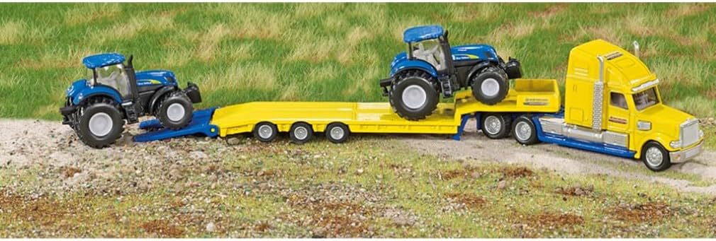 siku 1805, LKW mit New Holland Traktoren, 1:87, Metall/Kunststoff, Gelb/Blau, Viele Funktionen LKW m