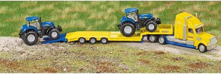 siku 1805, LKW mit New Holland Traktoren, 1:87, Metall/Kunststoff, Gelb/Blau, Viele Funktionen LKW m