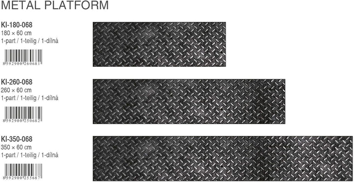 DIMEX Küchenrückwand Folie selbstklebend Metall-PLATTFORM | Klebefolie - Dekofolie - Spritzschutz fü