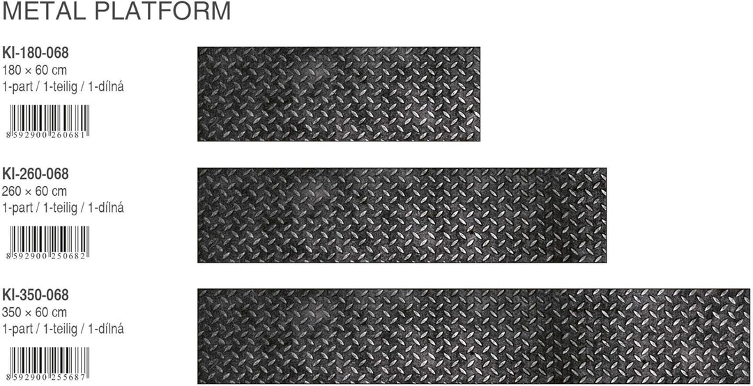 DIMEX Küchenrückwand Folie selbstklebend Metall-PLATTFORM | Klebefolie - Dekofolie - Spritzschutz fü