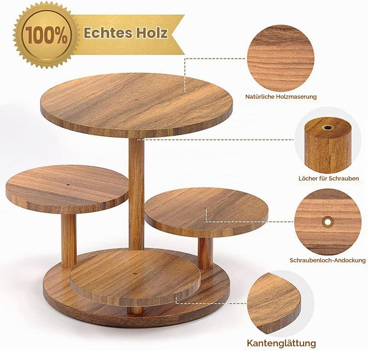 Etagere Tortenständer/Cupcake Ständer Aus Holz 4 Etagen,Desser Halter Turm Serviertablett Mit Mehrer