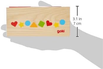 goki 58580 Sort-Box, Holz, 16 x 16 x 7,6 cm, 5-teilig, Steckspiel, Formen- und Farbensortierspiel ab