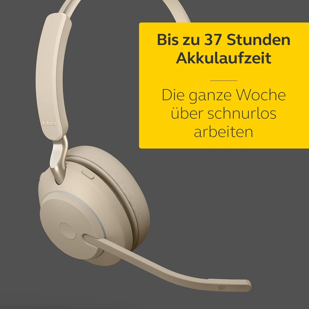 Jabra Evolve2 65 Wireless PC Headset with Charging Stand – Noise Cancelling UC Certified Mono Headph