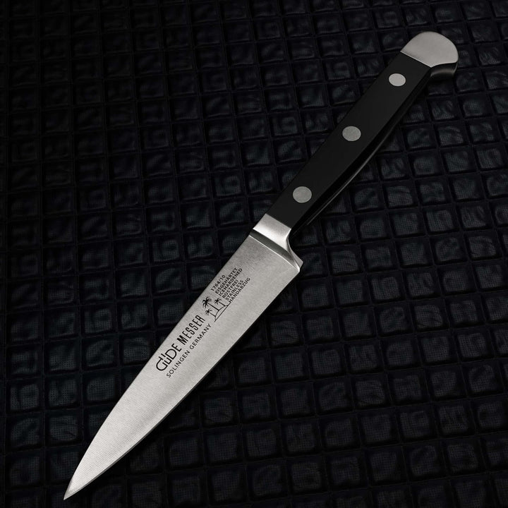 GÜDE Solingen - Spickmesser geschmiedet, 10 cm, POM schwarz, ALPHA, Office Messer, Doppelkropf, Hand