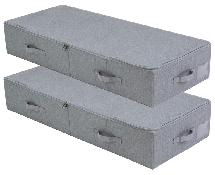 2er-Pack, 100X 43X 18cm Unterbett-Aufbewahrungskörbe für Schuhe, Pullover, Bettwäsche, Spielzeug usw