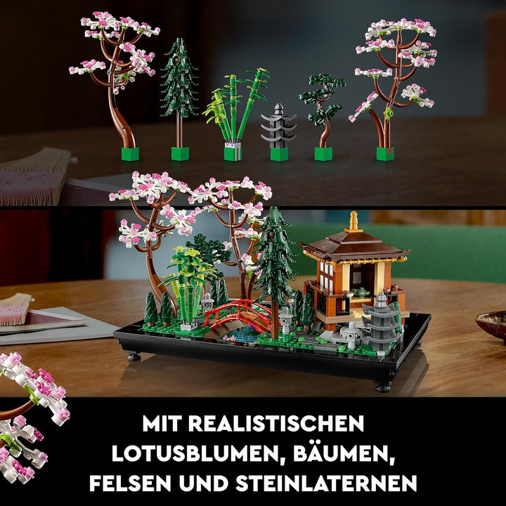 LEGO 10315 Icons Garten der Stille, Botanical Zen-Garten-Set für Erwachsene mit Lotusblumen, anpassb
