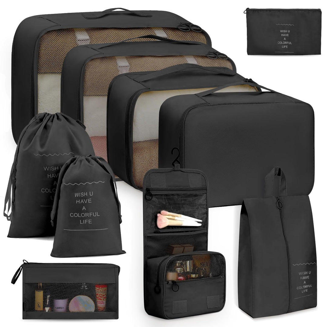 Anjing koffer Organizer 10-teilig, Packing Cubes, leichte Reisegepäck-Organizer, wasserdicht, platzs