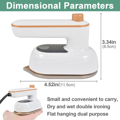 Dampfbügeleisen Mini,Faltbares Tragbares Reisebügeleisen, Schnelles Aufheizen,Trocken und Nassbügeln