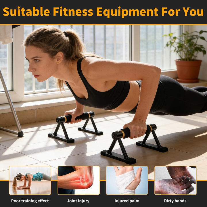 Liegestützgriffe: Push Up Bars, Parallettes für Krafttraining, Zuhause, Fitnessstudio, Rutschfeste L