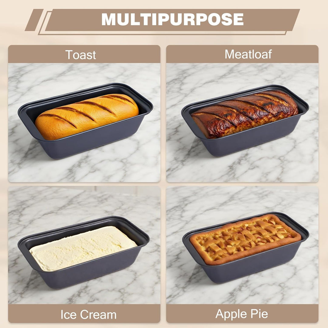 Brotbackform Kasten 2er Set: Kastenform Brot 27x15x7cm mit 2x Backmatte - Antihaft Brotform zum Toas