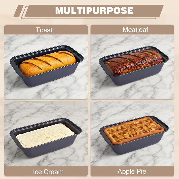Brotbackform Kasten 2er Set: Kastenform Brot 27x15x7cm mit 2x Backmatte - Antihaft Brotform zum Toas