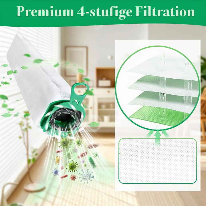 12 Stück Staubbeutel für Vorwerk Kobold VB100,Staubsaugerbeutel,Mit 3 Motorfiltern, 1 Bürsten, Staub