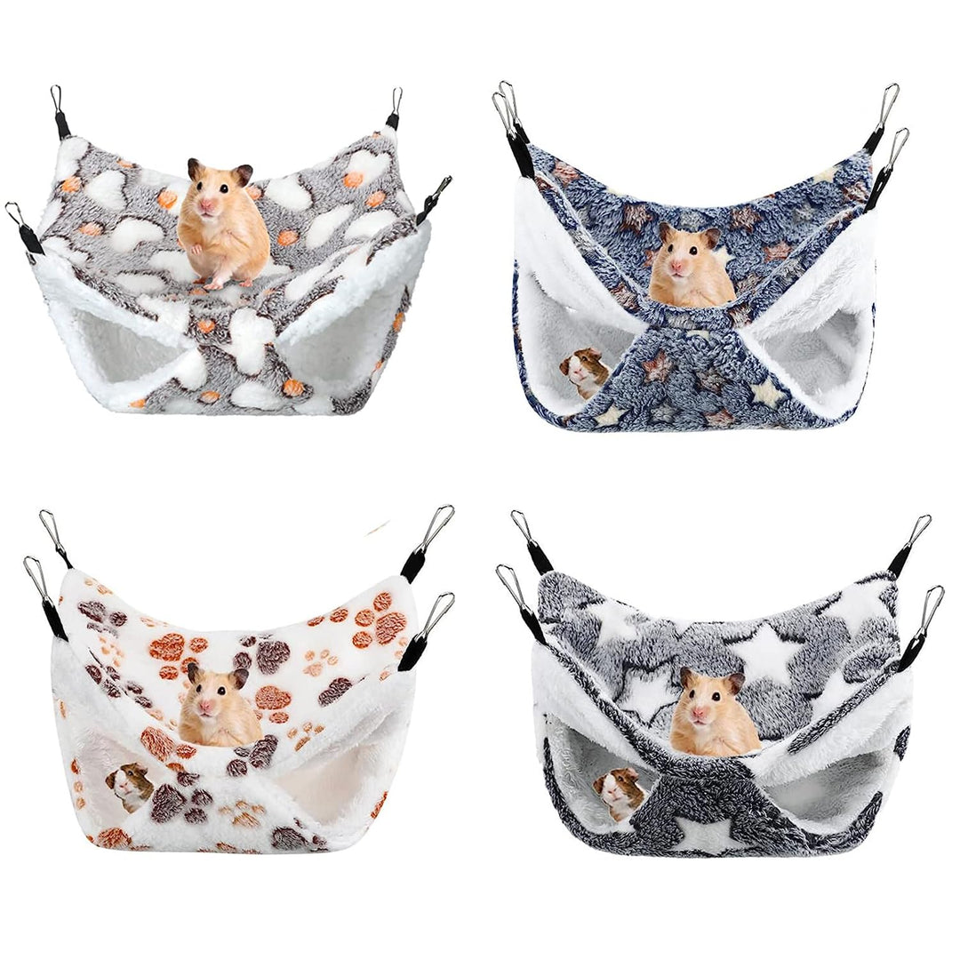 Jinavoty 4 Pcs Meerschweinchen Ratte Hängematte für Käfig, Kleintier Hängematte Frettchen Hängematte