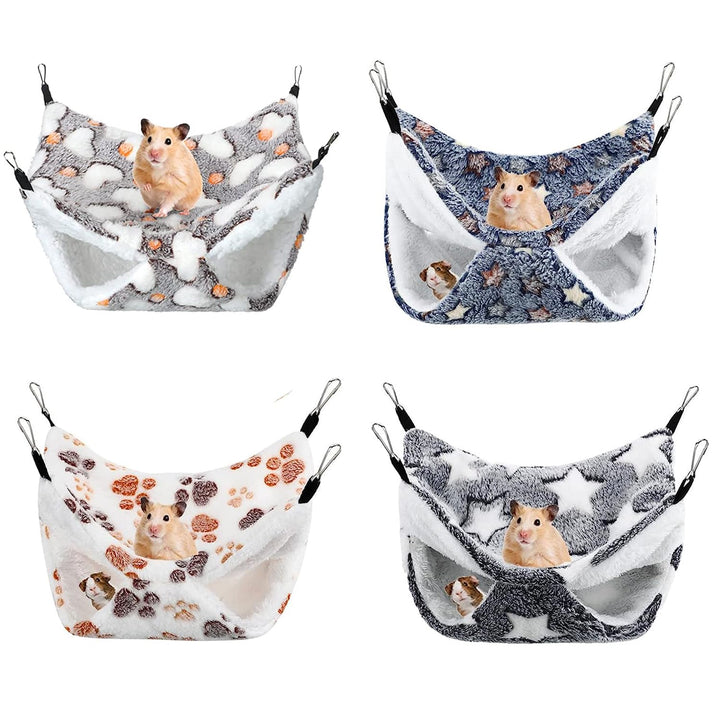 Jinavoty 4 Pcs Meerschweinchen Ratte Hängematte für Käfig, Kleintier Hängematte Frettchen Hängematte