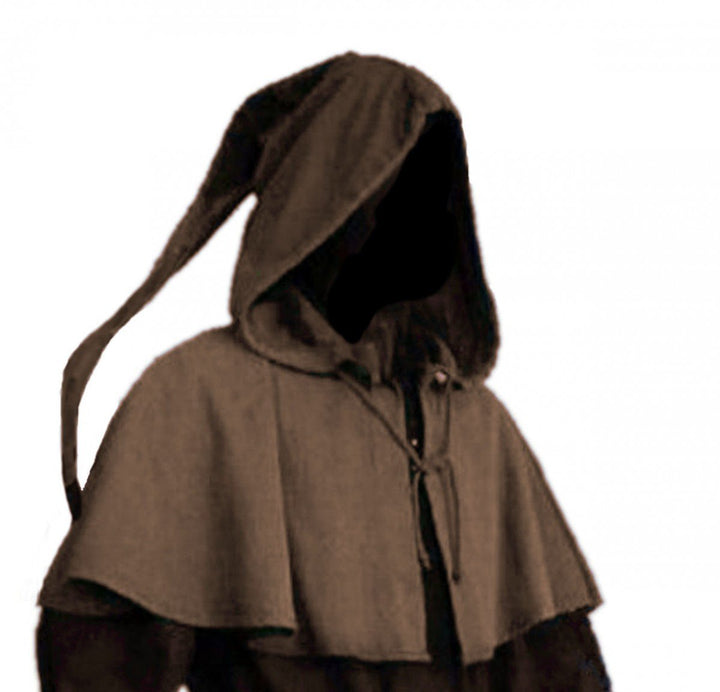 Dark Dreams Gothic Mittelalter LARP Gugel mit Zipfel Askell, Grösse:Freesize, Farbe:Dunkelbraun Einh