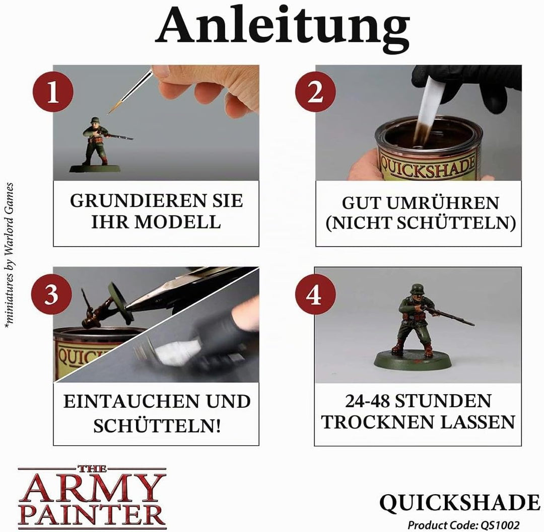 The Army Painter Quickshade Dip StrongTone, für schnellen Eintauchen und Schattieren ganzer Wargamin