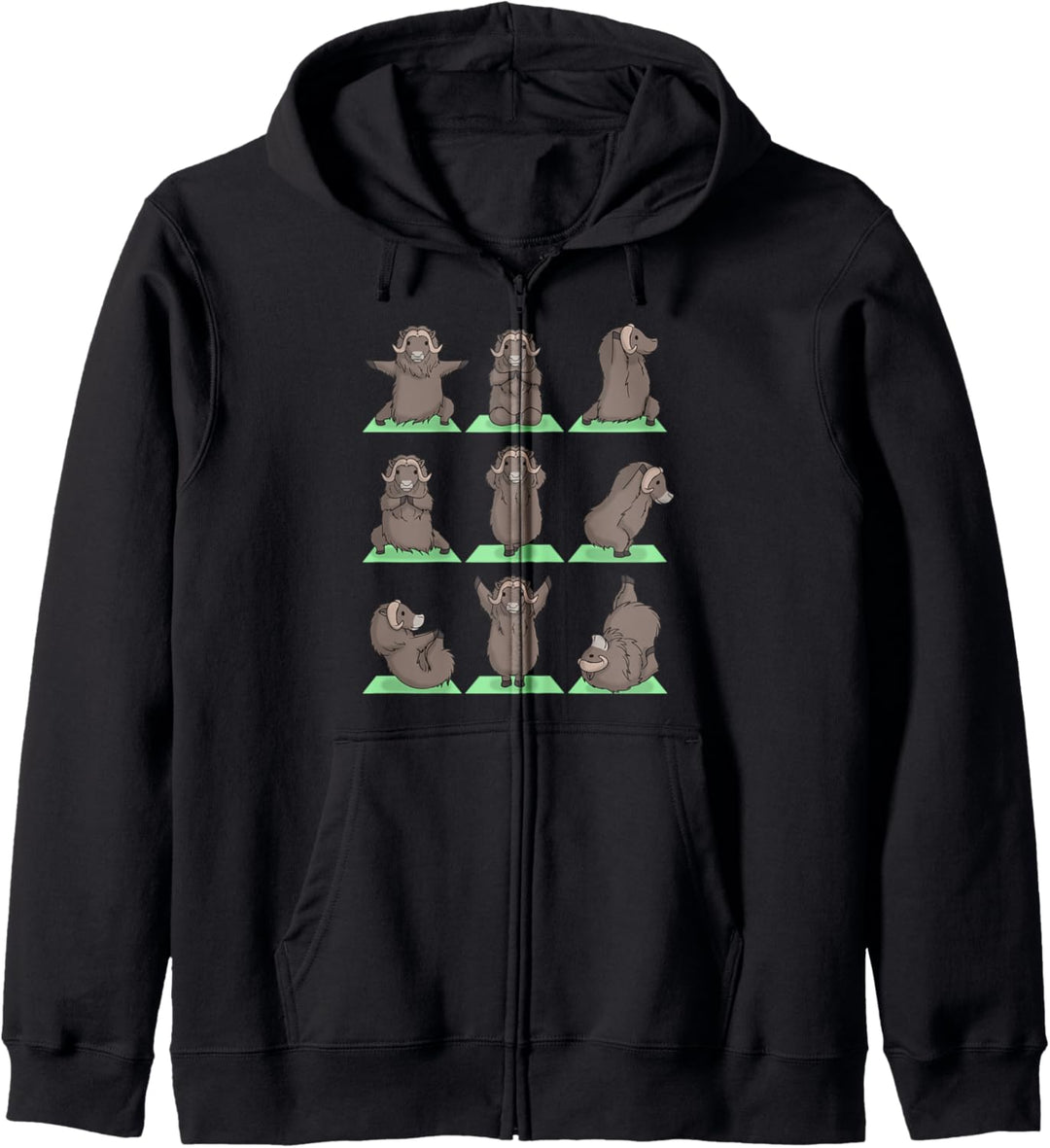 Musk Ox Yoga Pose Zen Cute Workout Exercise Yogi Funny Kapuzenjacke