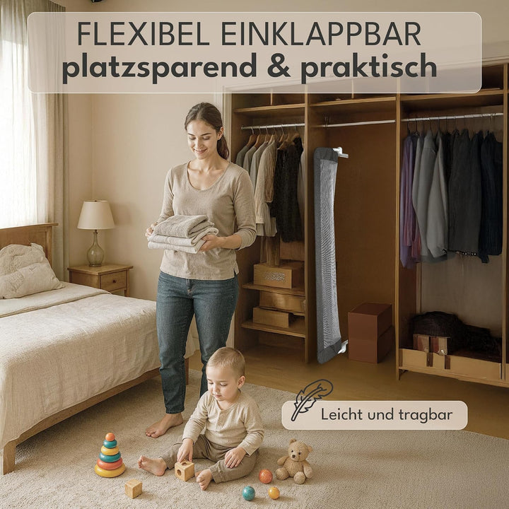 NooMii Rausfallschutz – faltbares Bettgitter 150×35×48,5 cm, Bettumrandung für Babybett, Kinderbett