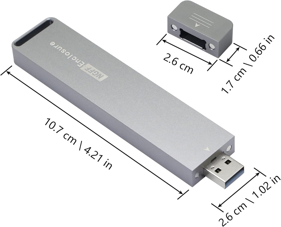 CERRXIAN M.2 B Key SATA SSD Gehäuse Adapter Aluminium Typ A USB 3.0 NGFF Externes Festplattengehäuse