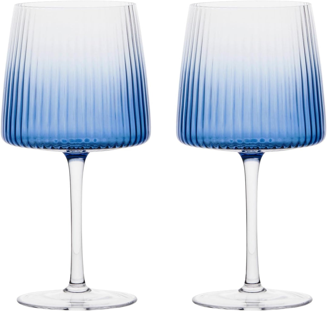 Set mit 2 Empire Blue Gin-Gläsern – Premium Blue Gin-Gläser Gingläser Blau, Gingläser Blau
