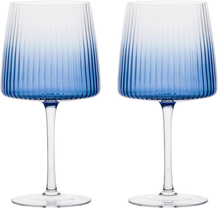 Set mit 2 Empire Blue Gin-Gläsern – Premium Blue Gin-Gläser Gingläser Blau, Gingläser Blau