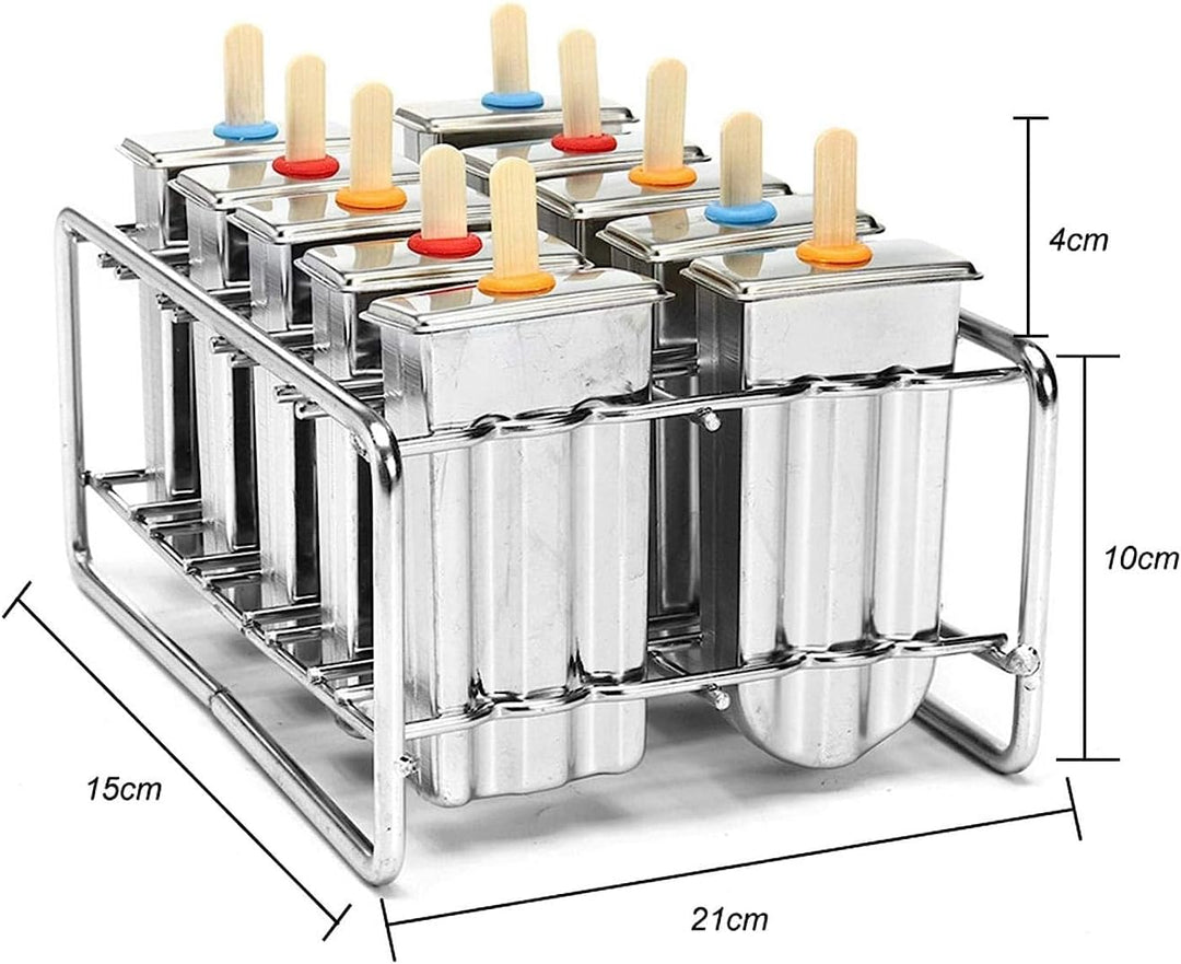 Edelstahl 10 Stück DIY Eis Popsicle Form Eis Form und selbstgemachte ideal für Innen- und Aussenbere